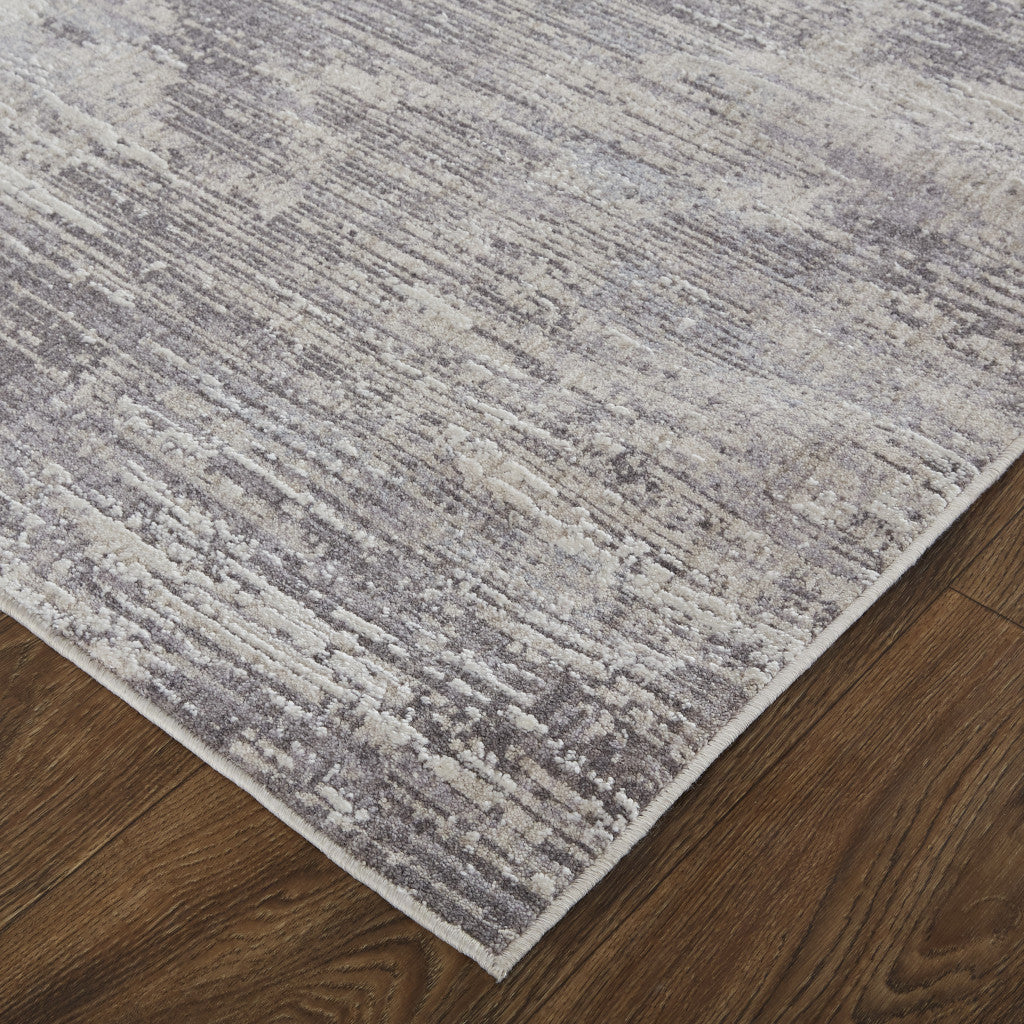 4' X 6' Tan and Gray Abstract Power Loom Distressed Area Rug