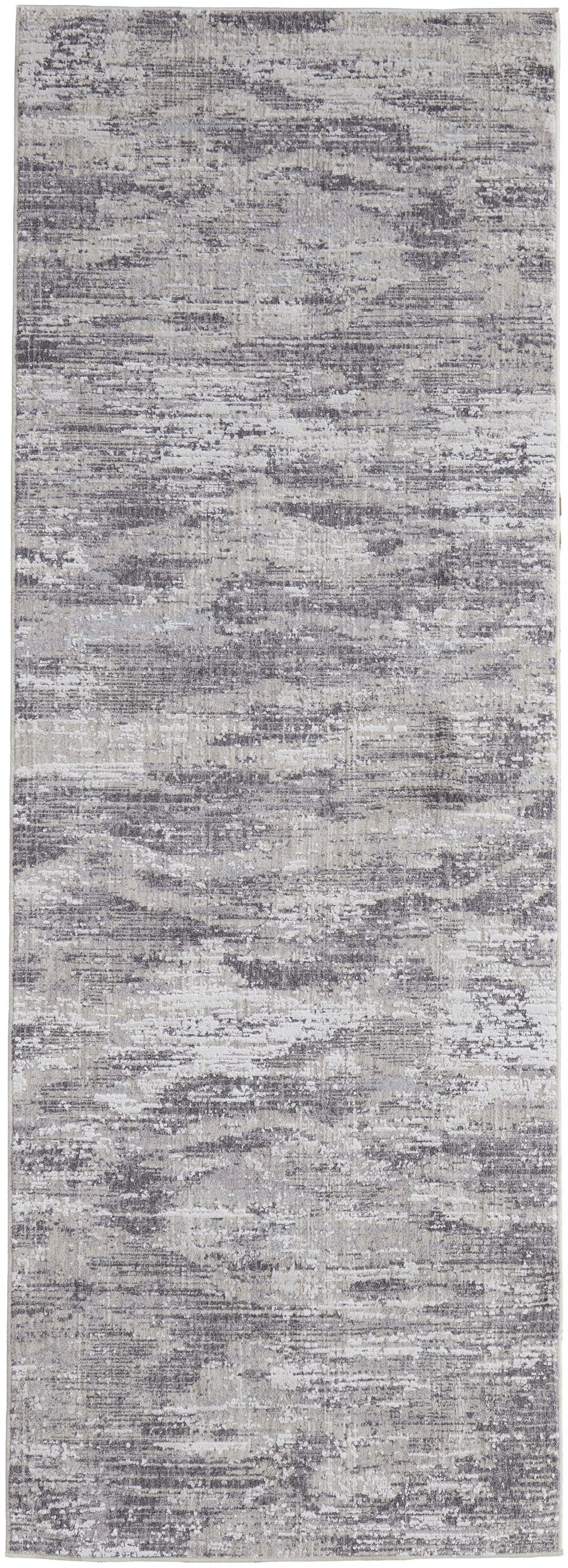 4' X 6' Tan and Gray Abstract Power Loom Distressed Area Rug