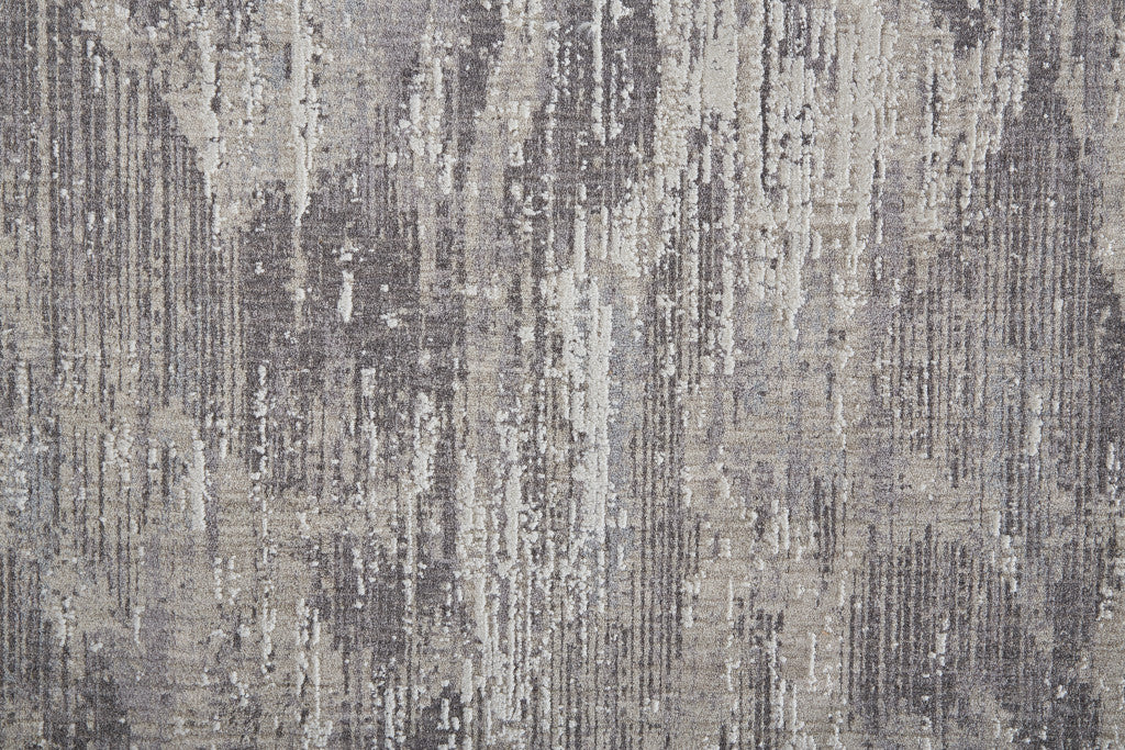 4' X 6' Tan and Gray Abstract Power Loom Distressed Area Rug