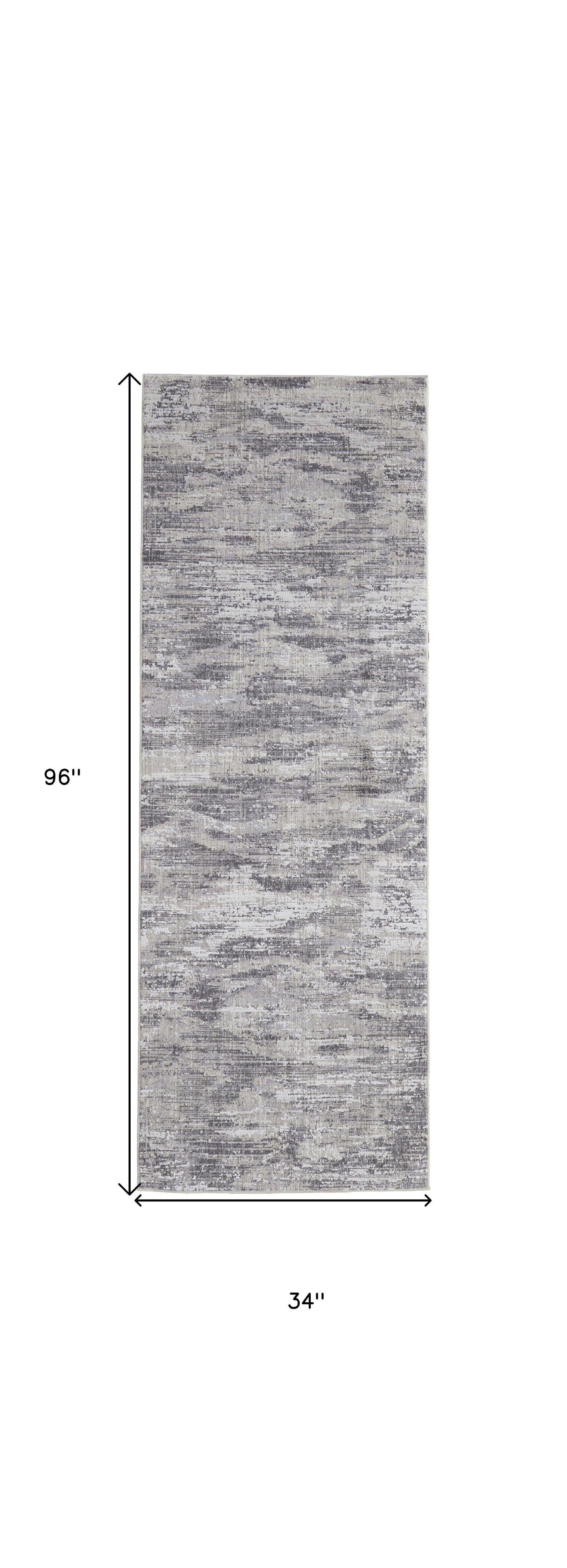 4' X 6' Tan and Gray Abstract Power Loom Distressed Area Rug
