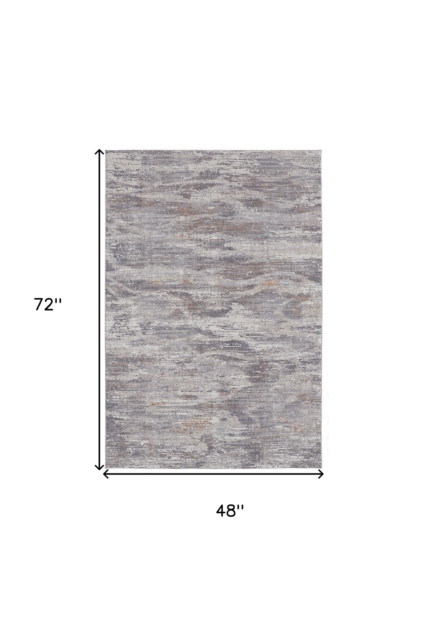 4' X 6' Tan and Gray Abstract Power Loom Distressed Area Rug