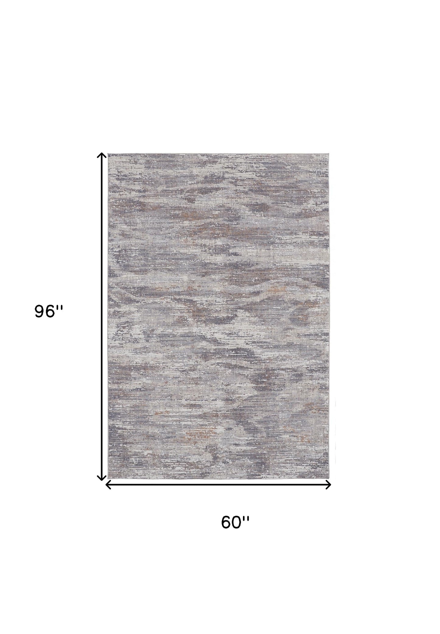 4' X 6' Tan and Gray Abstract Power Loom Distressed Area Rug