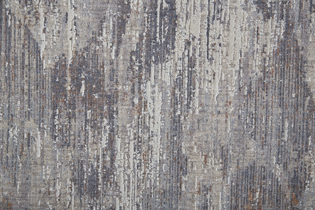 4' X 6' Tan and Gray Abstract Power Loom Distressed Area Rug