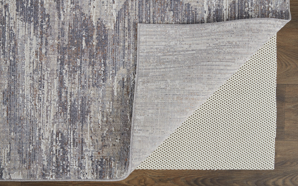 4' X 6' Tan and Gray Abstract Power Loom Distressed Area Rug