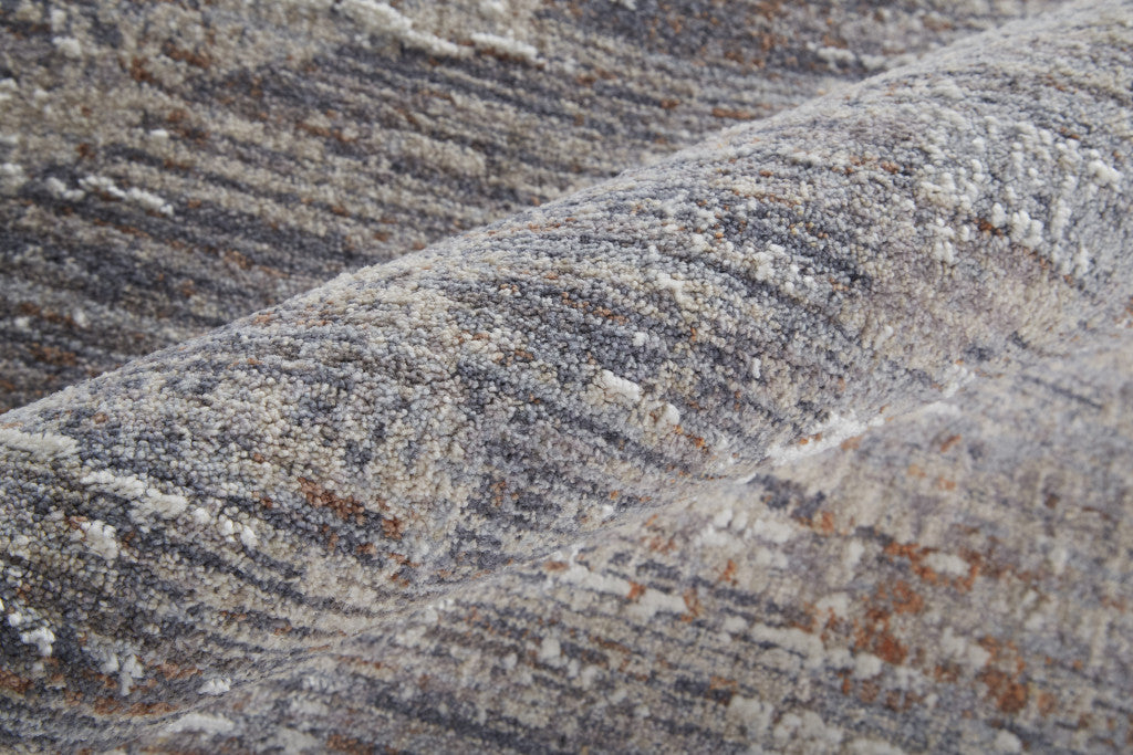 4' X 6' Tan and Gray Abstract Power Loom Distressed Area Rug