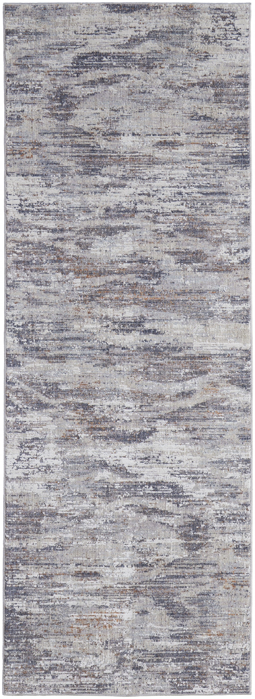 4' X 6' Tan and Gray Abstract Power Loom Distressed Area Rug