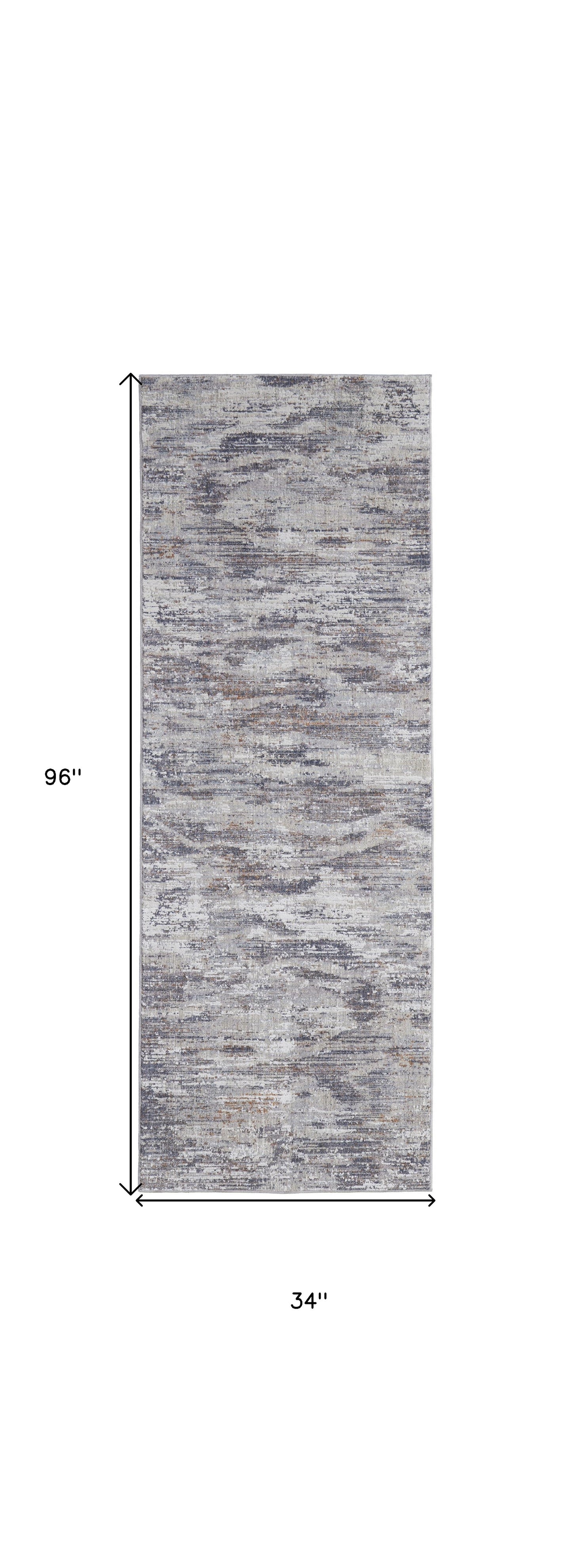 4' X 6' Tan and Gray Abstract Power Loom Distressed Area Rug