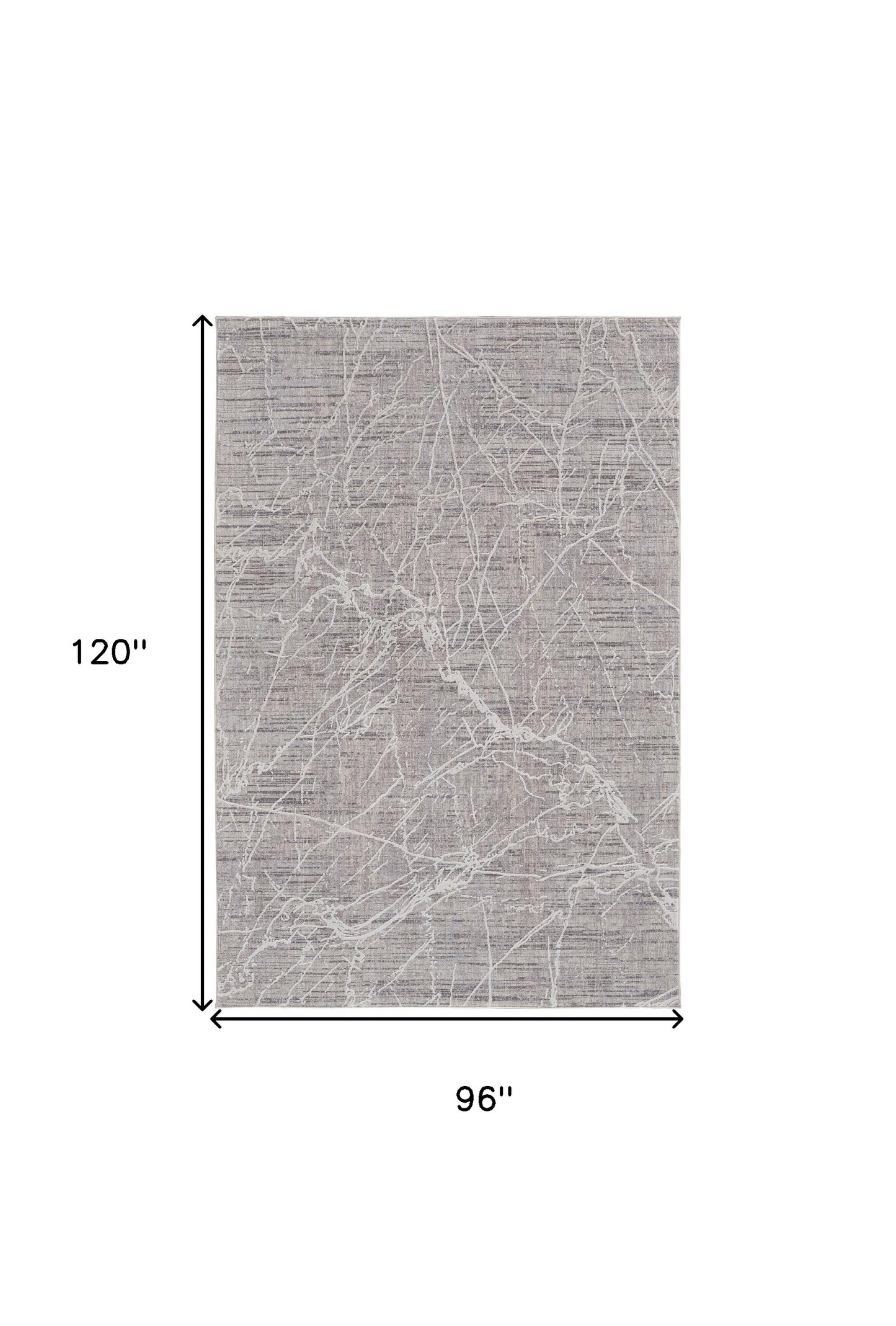 4' X 6' Gray Abstract Power Loom Distressed Area Rug