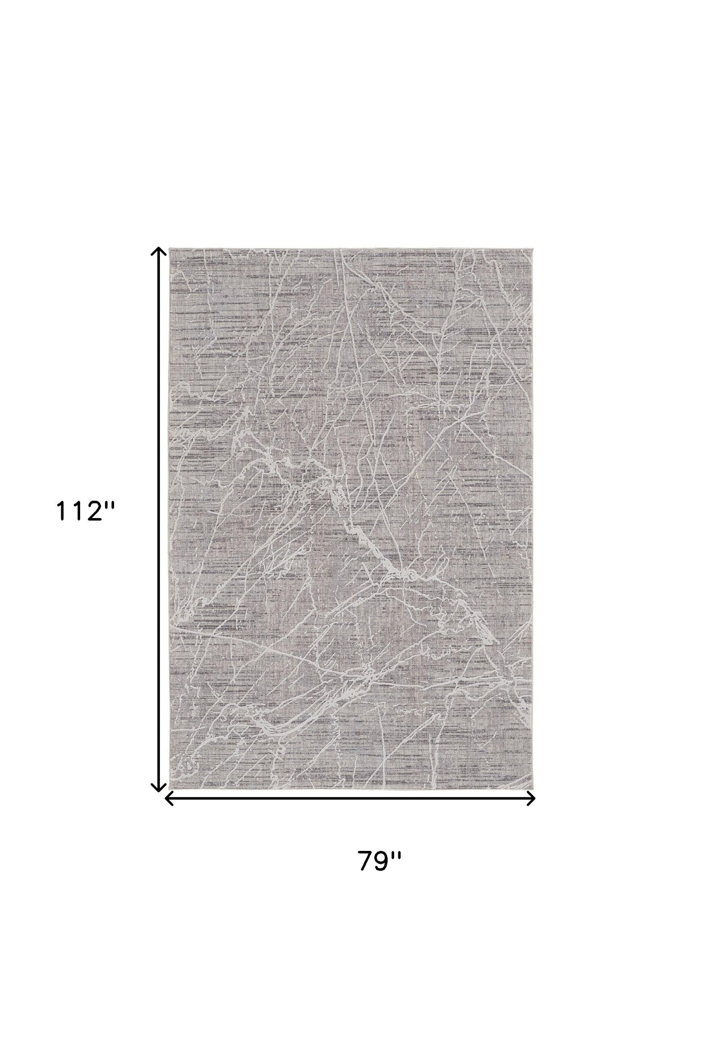 4' X 6' Gray Abstract Power Loom Distressed Area Rug