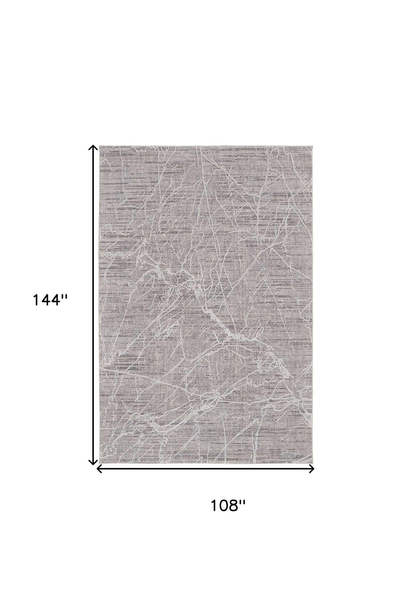 4' X 6' Gray Abstract Power Loom Distressed Area Rug