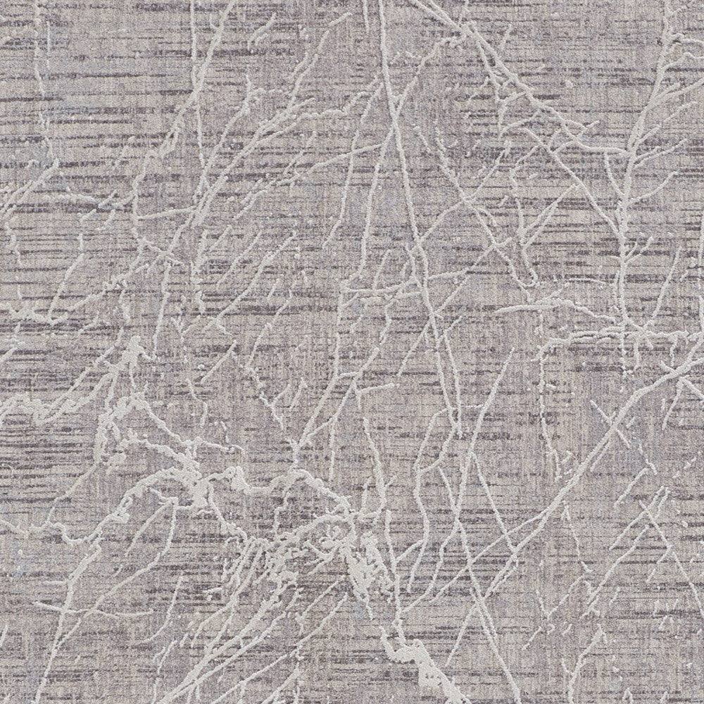 4' X 6' Gray Abstract Power Loom Distressed Area Rug