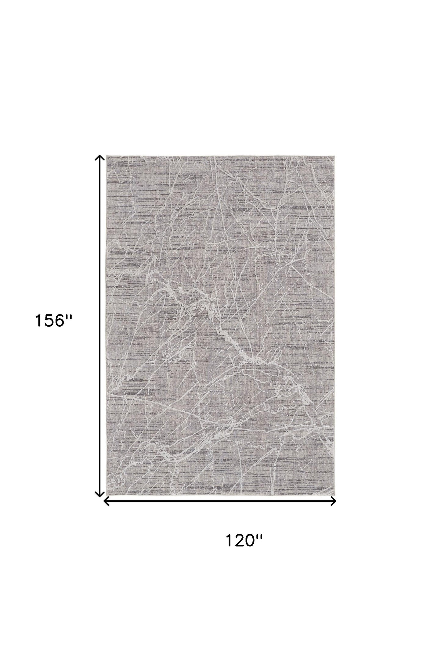 4' X 6' Gray Abstract Power Loom Distressed Area Rug