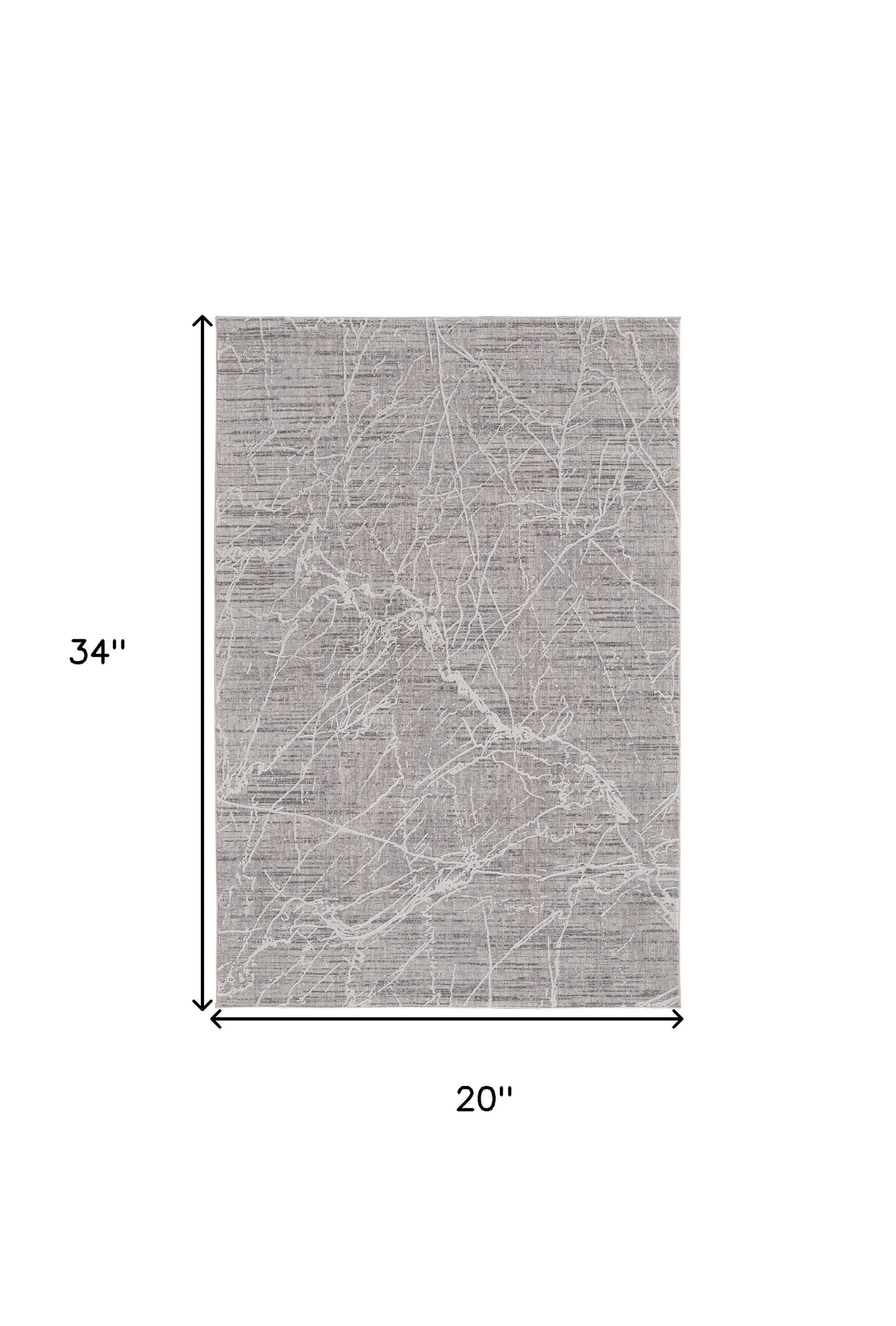 4' X 6' Gray Abstract Power Loom Distressed Area Rug