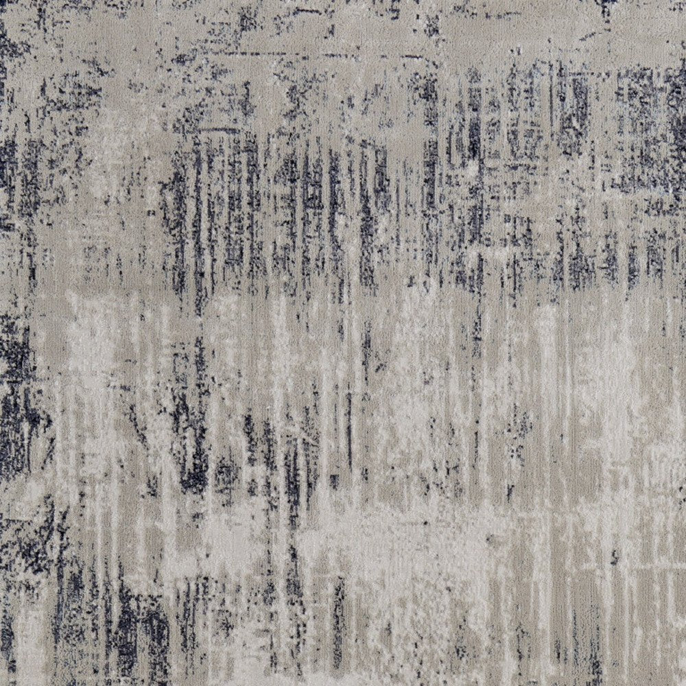 2' X 3' Tan And Blue Abstract Distressed Area Rug