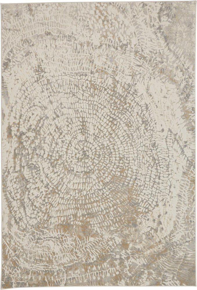 2' X 3' Gray Ivory And Tan Abstract Area Rug