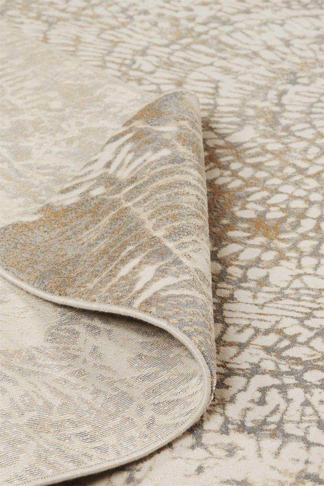 2' X 3' Gray Ivory And Tan Abstract Area Rug