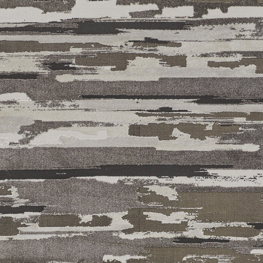 2' X 3' Gray Ivory And Brown Abstract Distressed Area Rug
