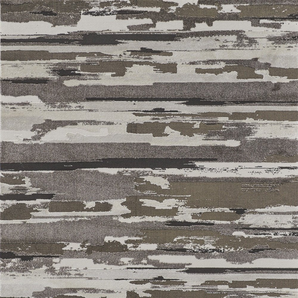 2' X 3' Gray Ivory And Brown Abstract Distressed Area Rug