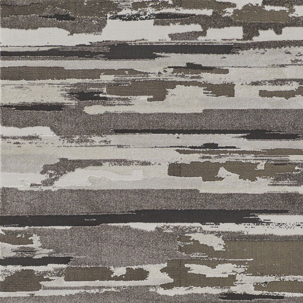 2' X 3' Gray Ivory And Brown Abstract Distressed Area Rug