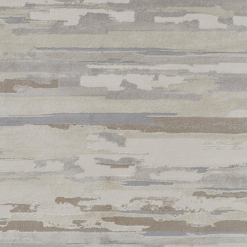 2' X 3' Brown Ivory And Tan Abstract Distressed Area Rug