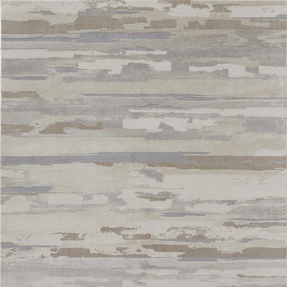 2' X 3' Brown Ivory And Tan Abstract Distressed Area Rug