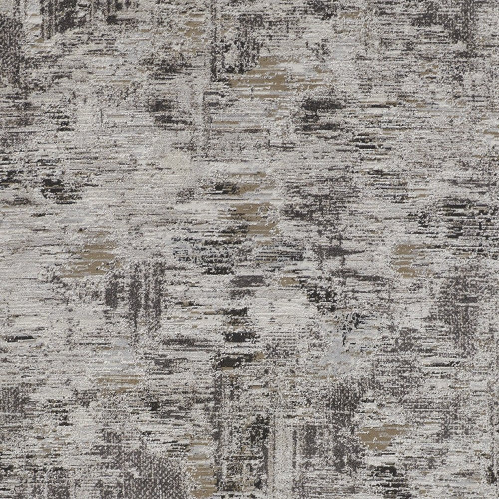 2' X 3' Gray Ivory And Brown Abstract Distressed Area Rug