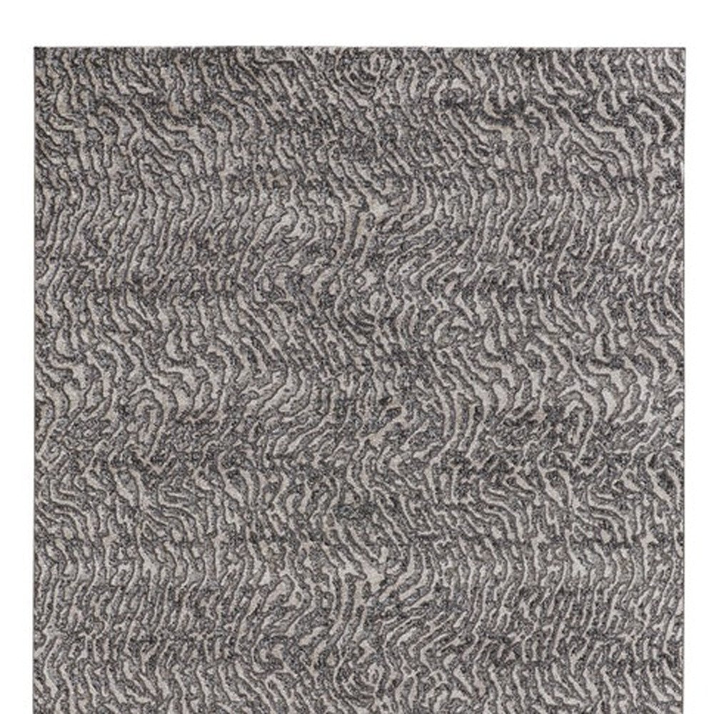 2' X 3' Gray and Ivory Abstract Power Loom Area Rug