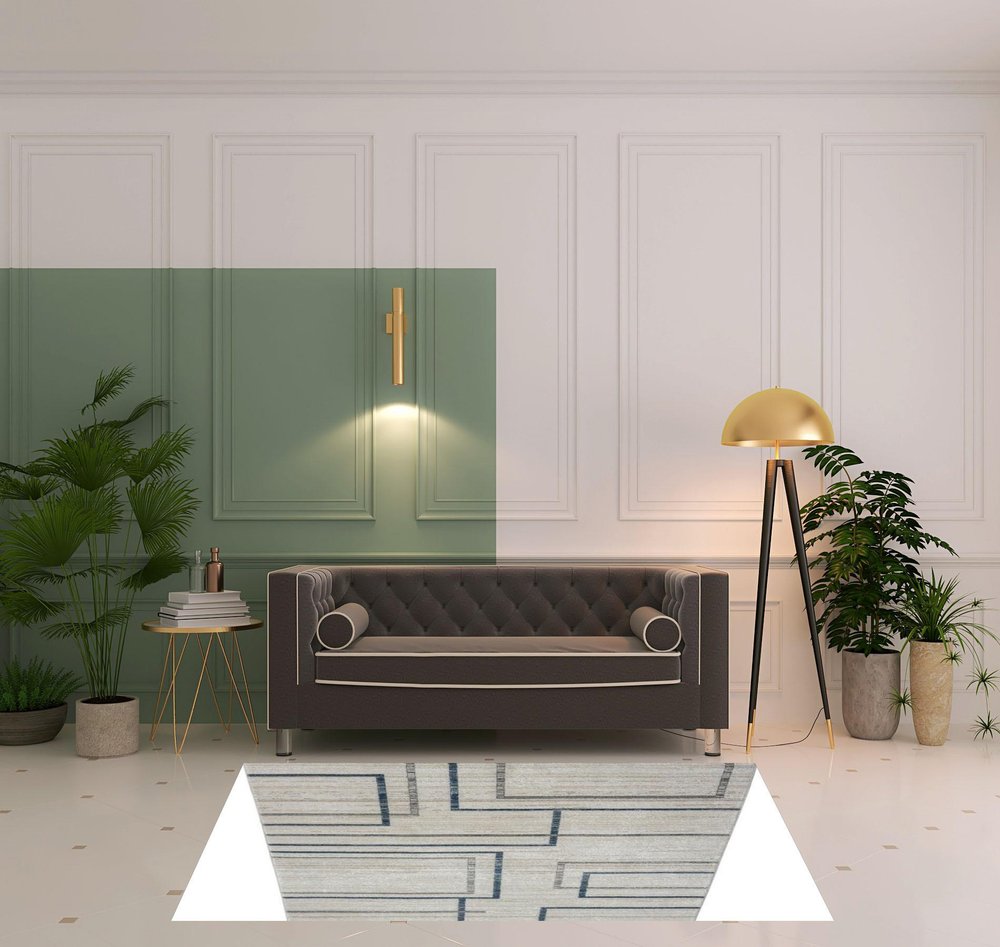 8' X 10' Ivory Geometric Area Rug