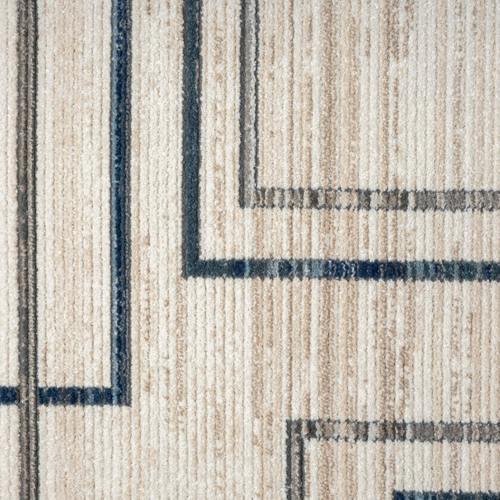 8' X 10' Ivory Geometric Area Rug
