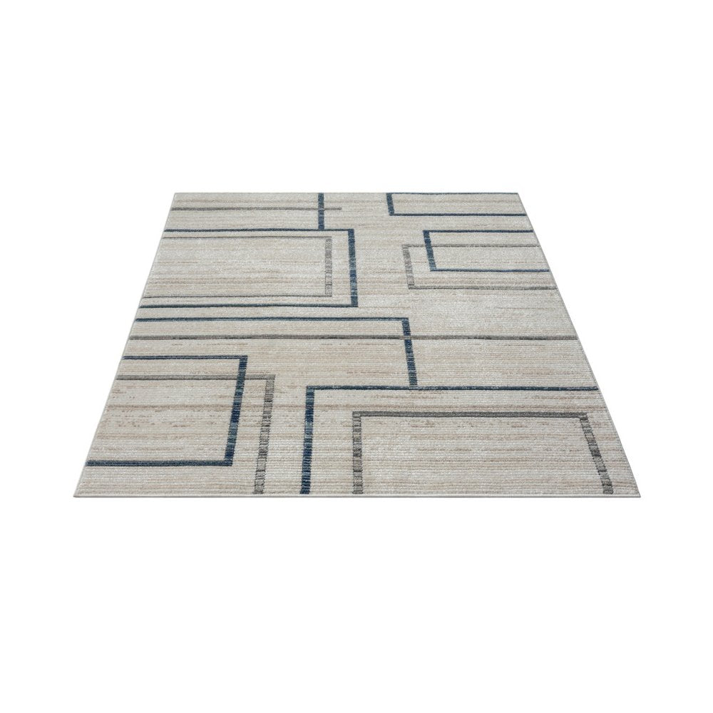 8' X 10' Ivory Geometric Area Rug
