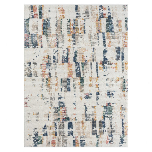 5' X 7' Blue Abstract Area Rug