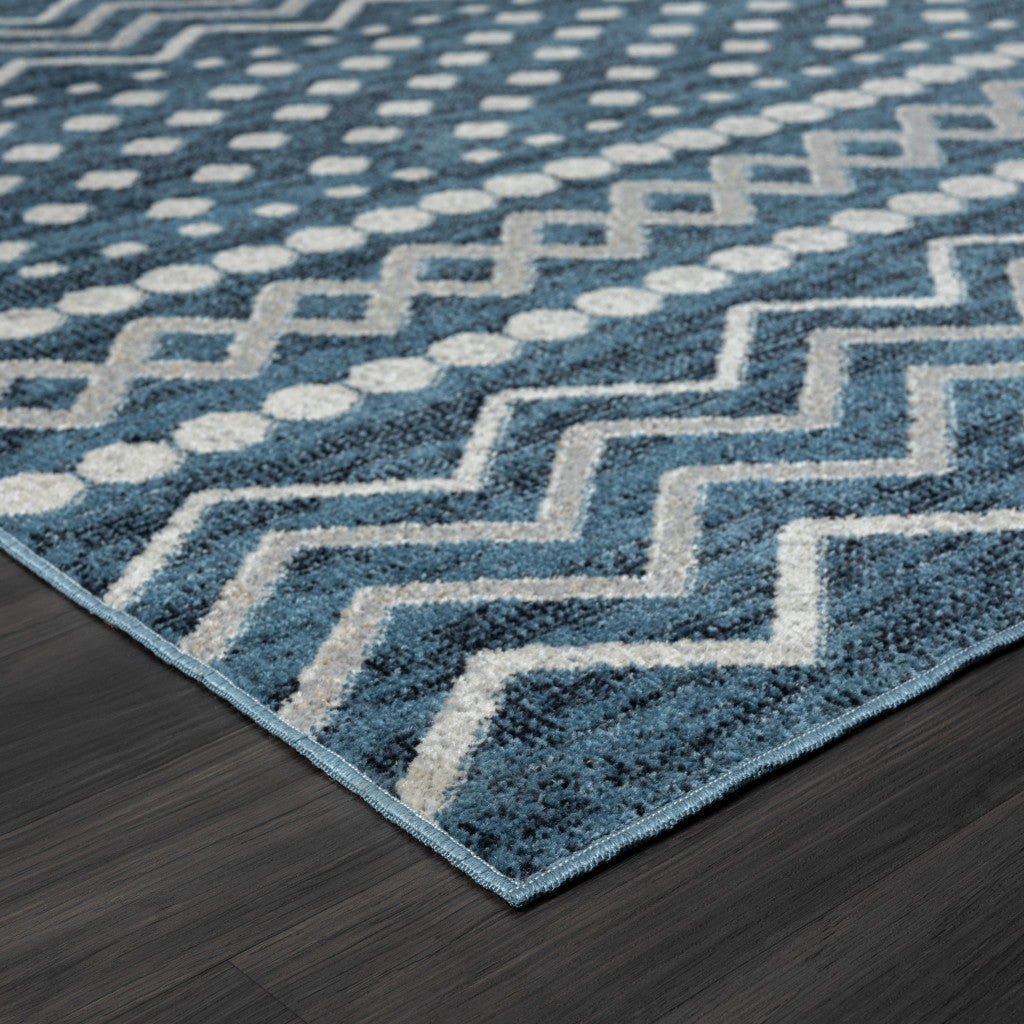 5' X 7' Beige Geometric Washable Area Rug