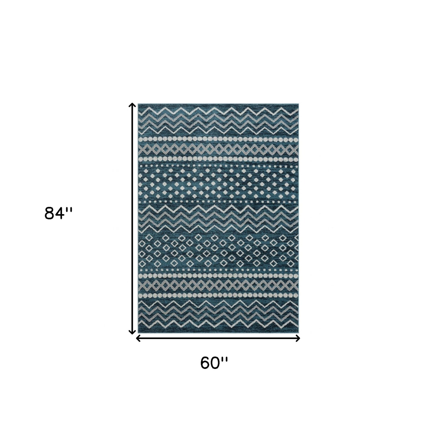5' X 7' Beige Geometric Washable Area Rug
