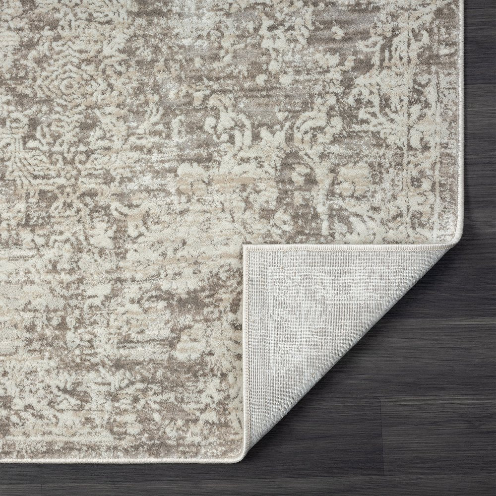 9' X 12' Gray Abstract Distressed Area Rug