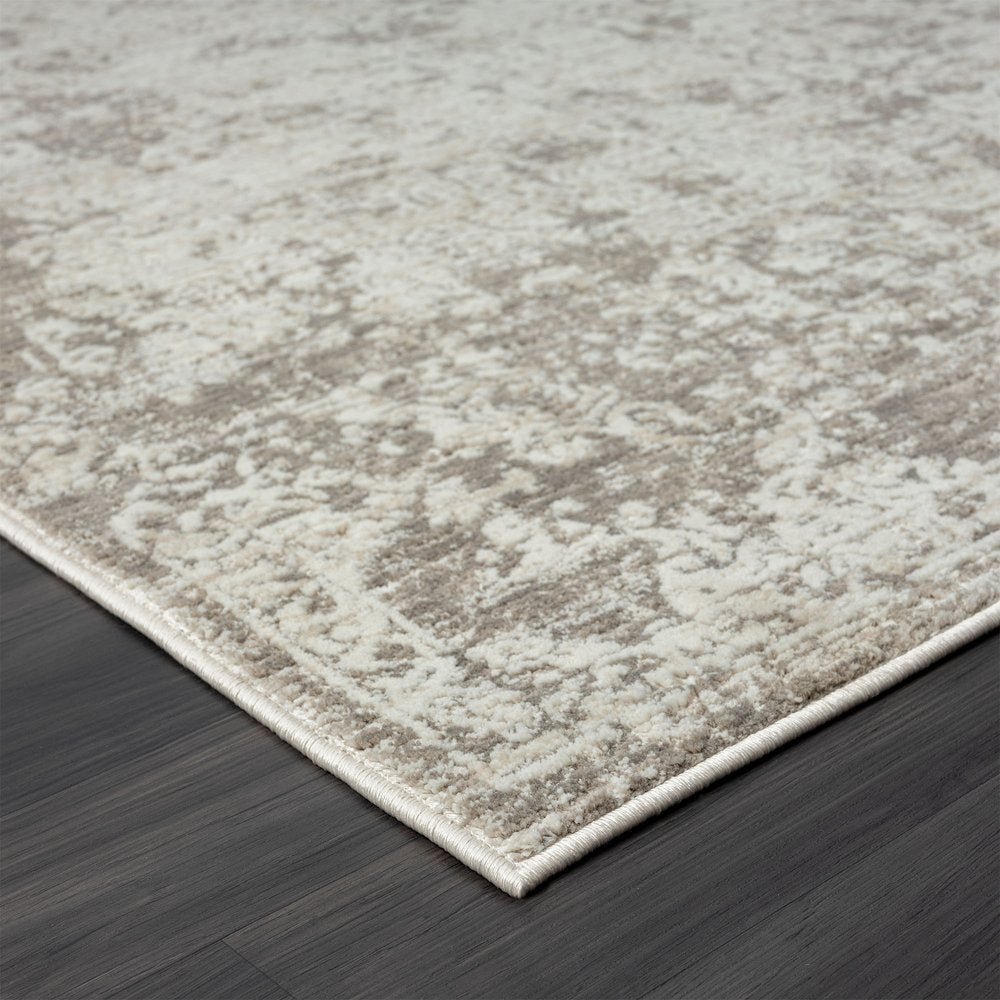 9' X 12' Gray Abstract Distressed Area Rug