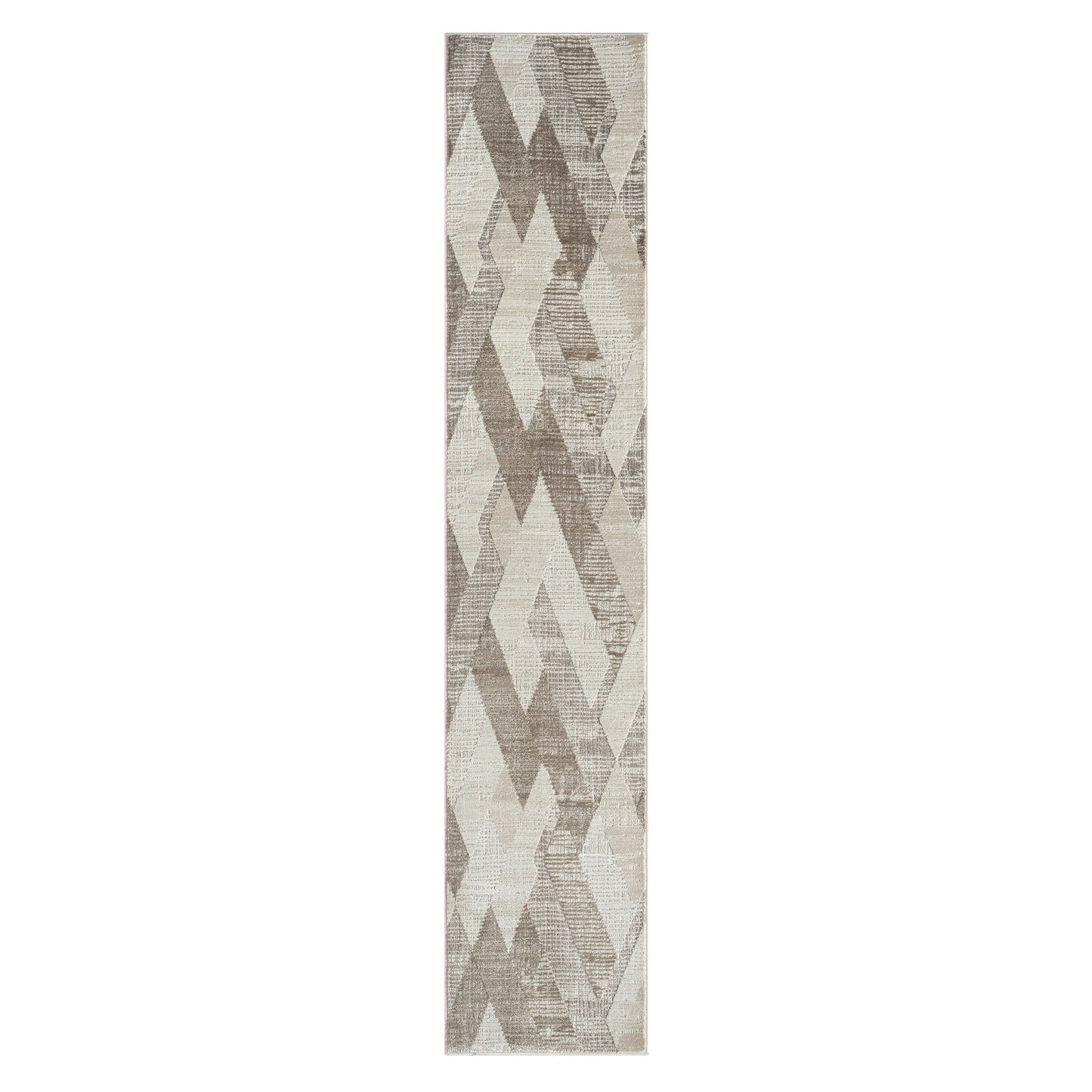 2' X 8' Gray Geometric Runner Rug