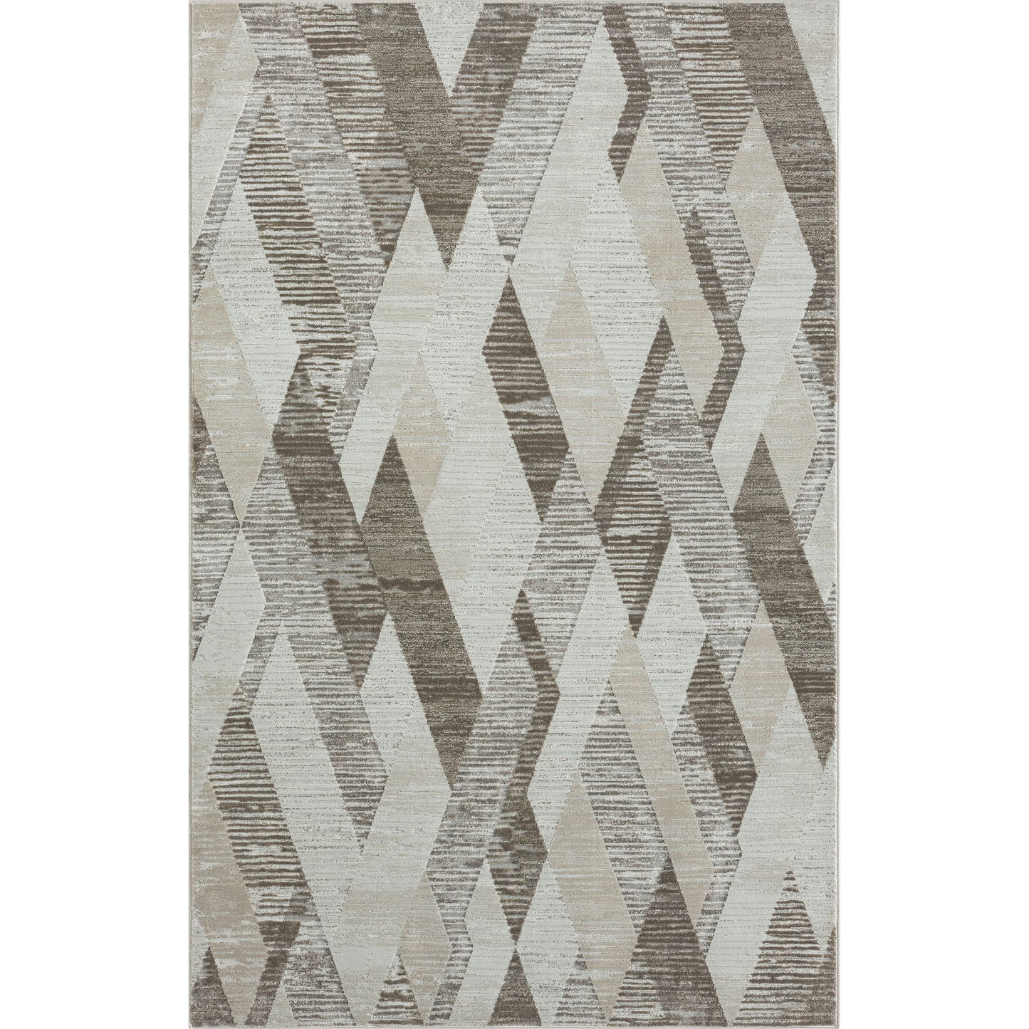 2' X 8' Gray Geometric Runner Rug