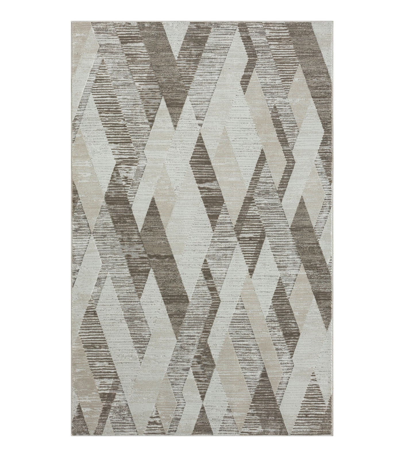 2' X 8' Gray Geometric Runner Rug