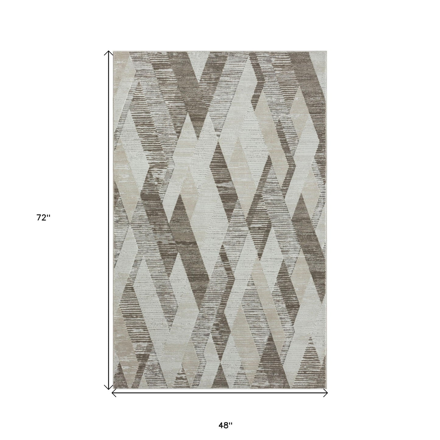 2' X 8' Gray Geometric Runner Rug