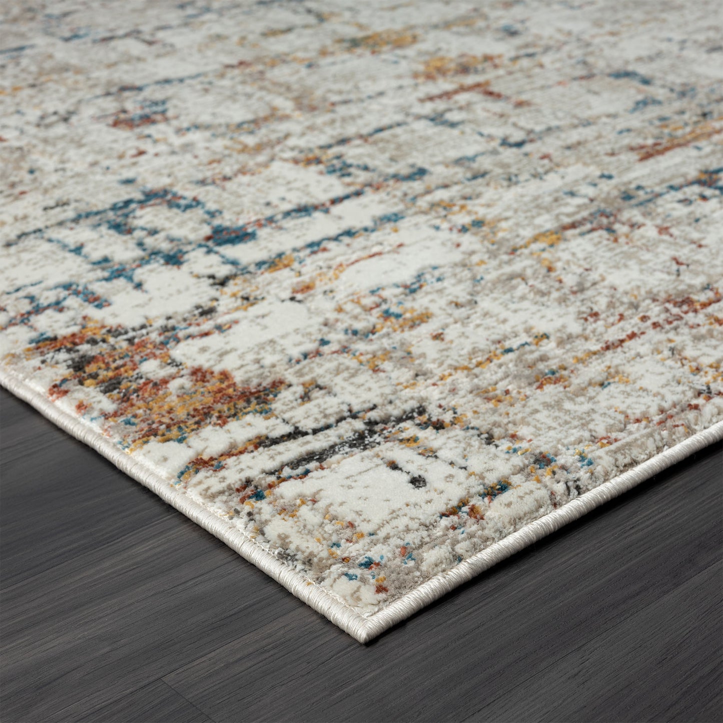 2' X 8' Gray Abstract Distressed Runner Rug