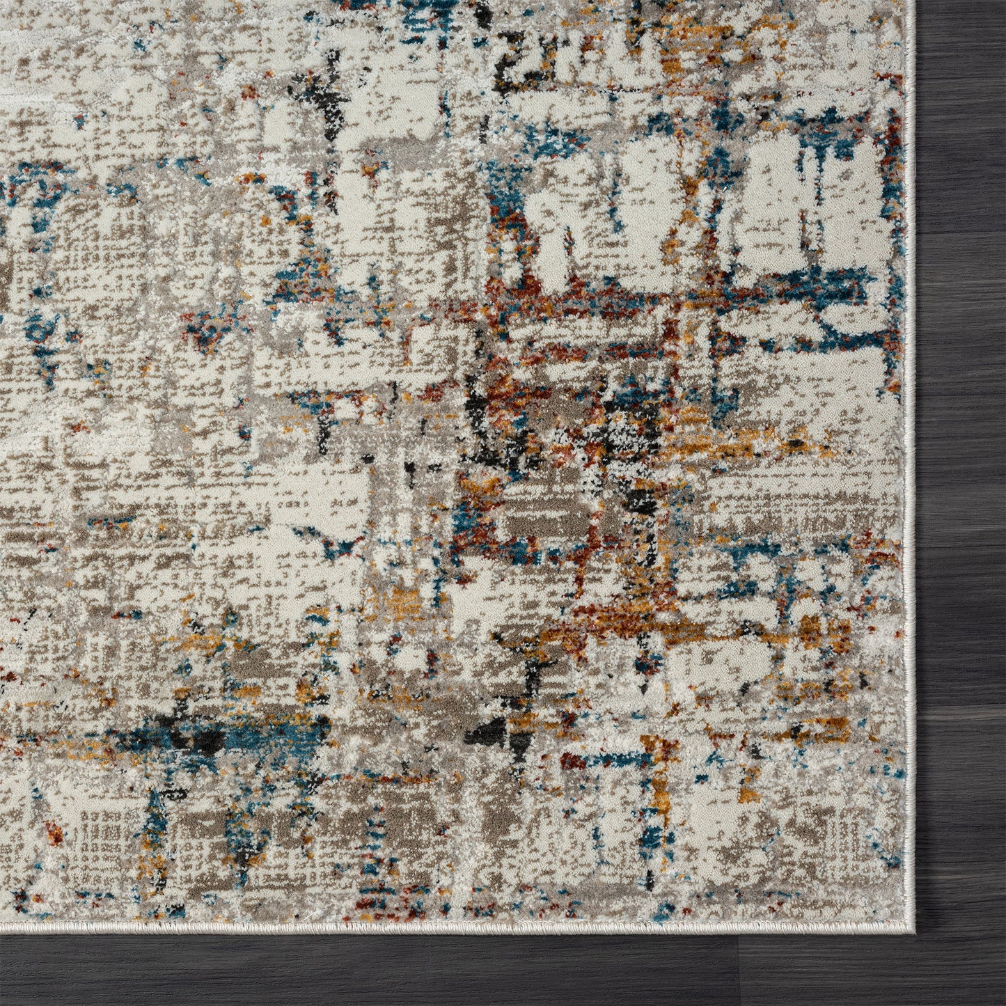 2' X 8' Gray Abstract Distressed Runner Rug