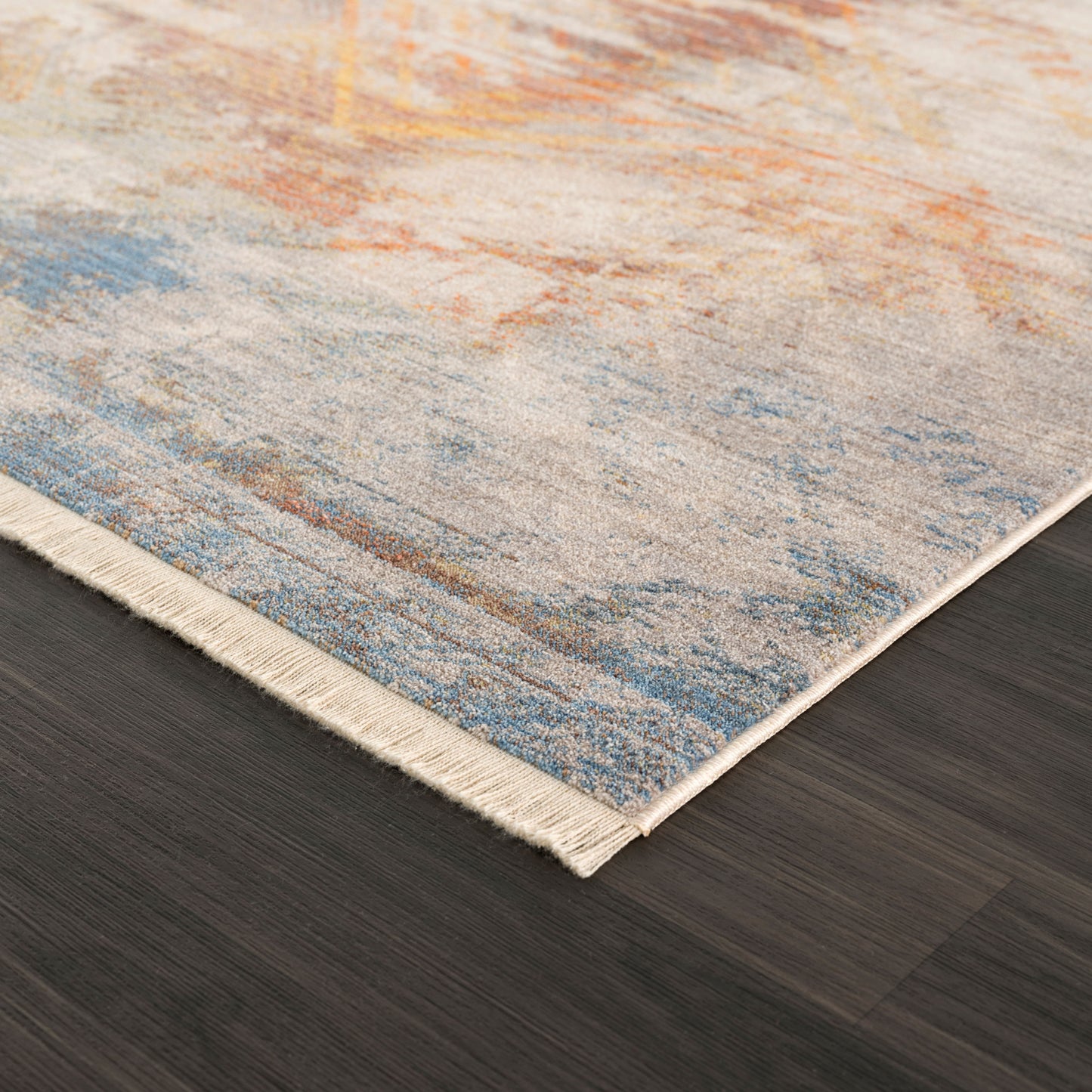 2' X 6' Gray Abstract Distressed Runner Rug