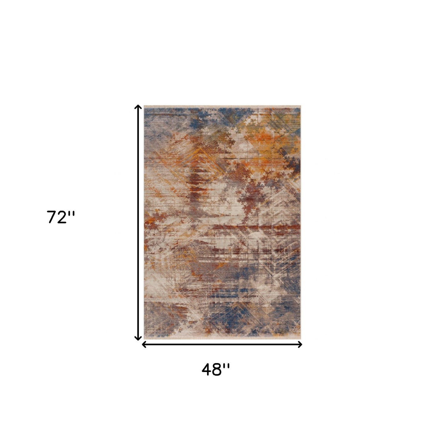 2' X 6' Gray Abstract Distressed Runner Rug