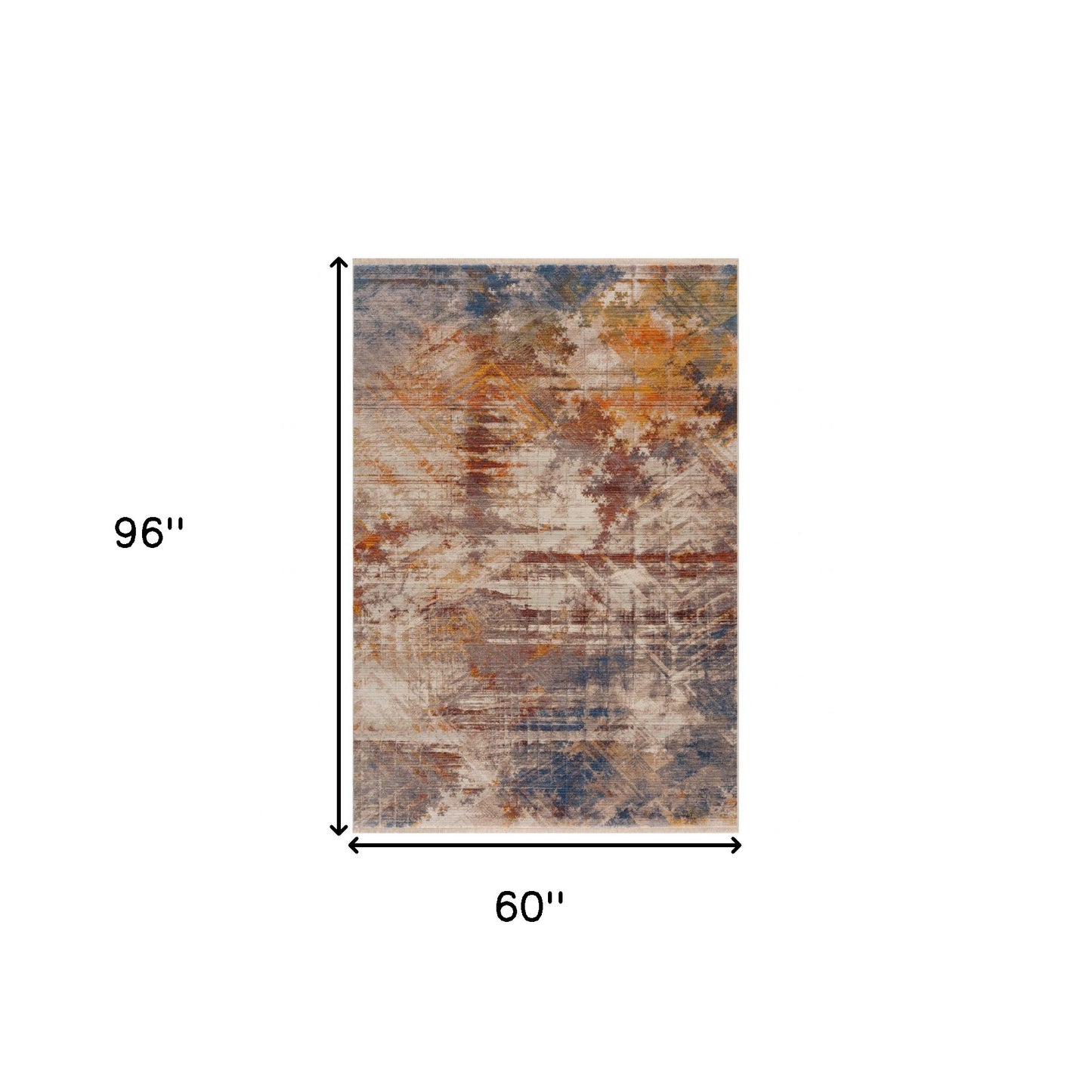 2' X 6' Gray Abstract Distressed Runner Rug