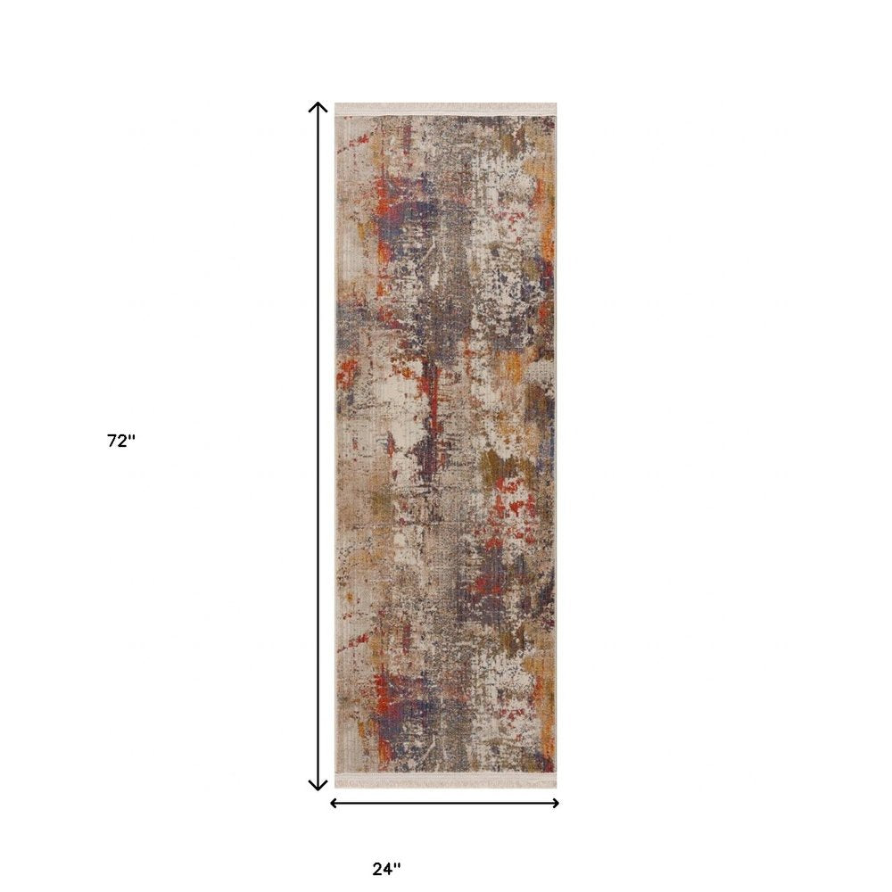 2' X 3' Gray Abstract Distressed Area Rug