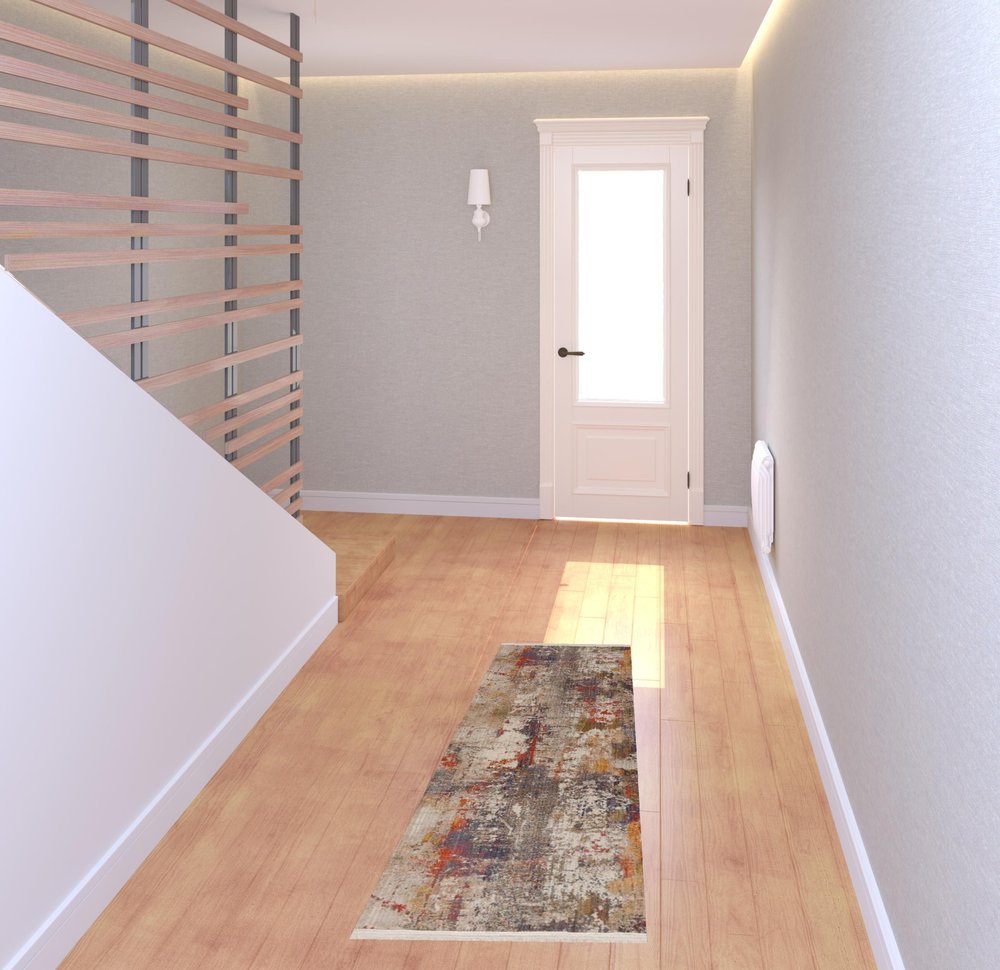 2' X 3' Gray Abstract Distressed Area Rug