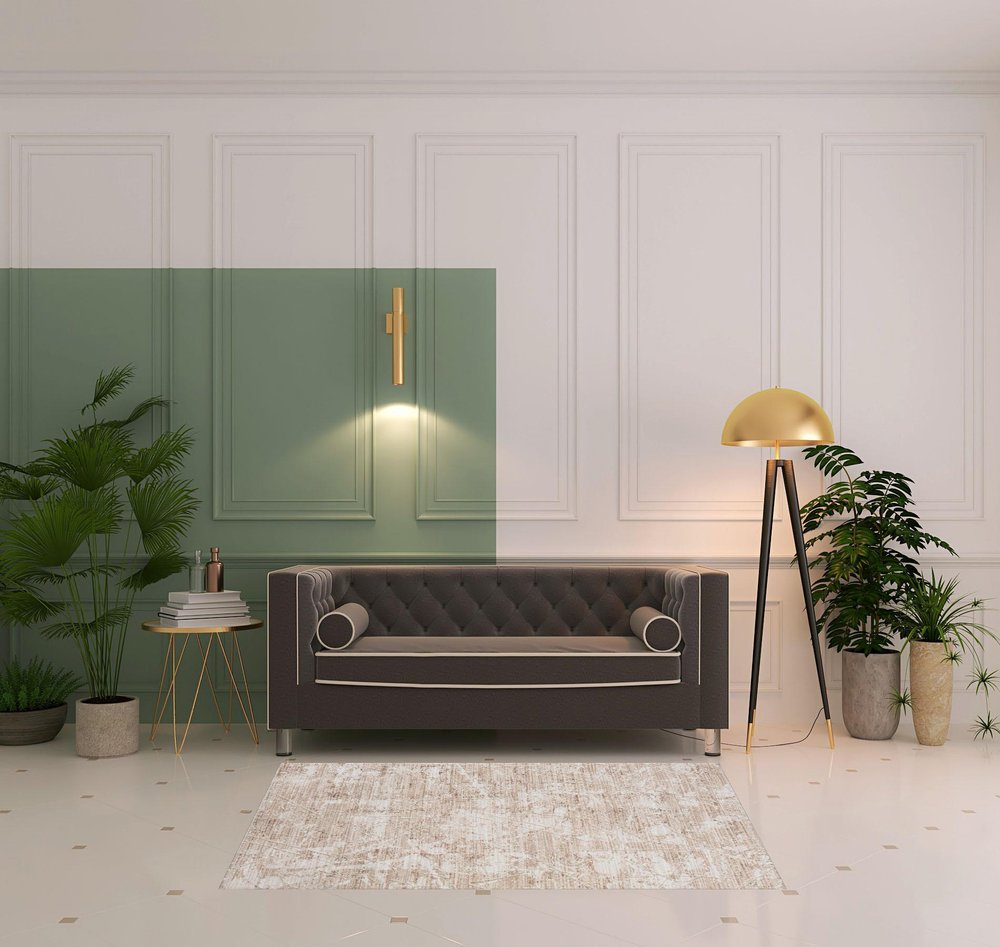 4' X 6' Beige Abstract Area Rug