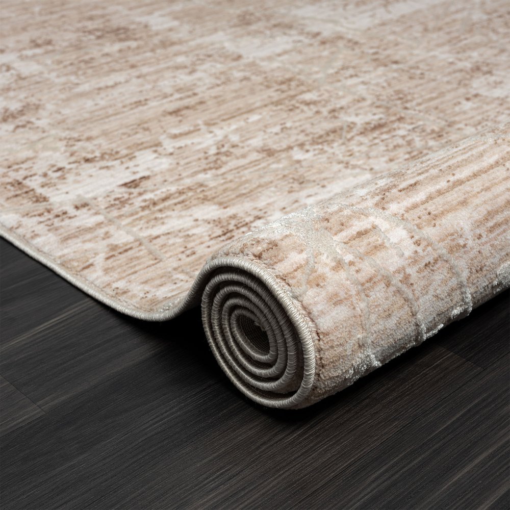 4' X 6' Beige Abstract Area Rug