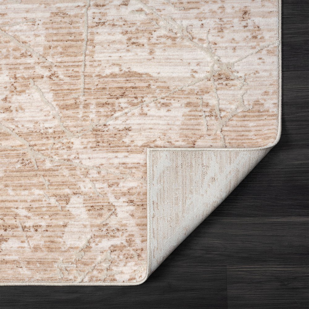 4' X 6' Beige Abstract Area Rug