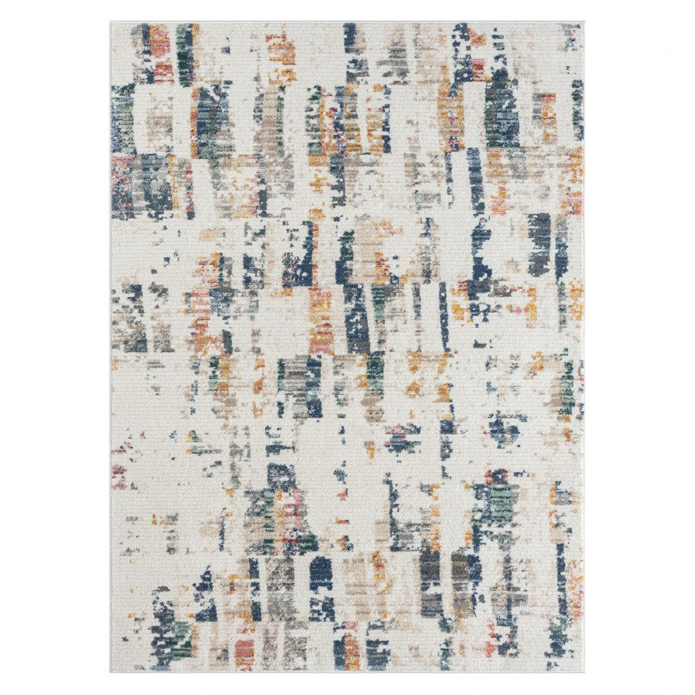 5' X 7' Blue Abstract Area Rug